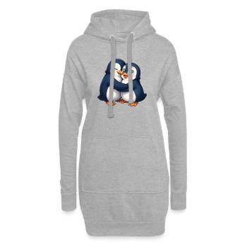 Kuschelfreundschaft der Pinguine - Hoodie-Kleid - Grau meliert - Vorne