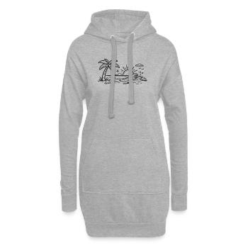 Art en lignes de vagues de palmier tropicales - Sweat-shirt à capuche long Femme - gris chiné - Devant