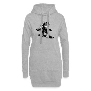 Snowboard Dragon Boy - Hoodie-Kleid - Grau meliert - Vorne