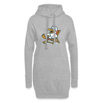 Lässige Ente im Strandstuhl - Hoodie-Kleid - Grau meliert - Vorne