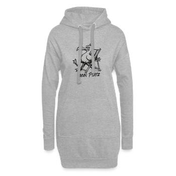 Pelikan am Strandstuhl – Mein Platz - Hoodie-Kleid - Grau meliert - Vorne