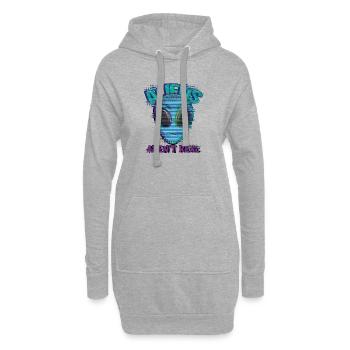 Seltsam ist kein echter außerirdischer Glitch - Hoodie-Kleid - Grau meliert - Vorne