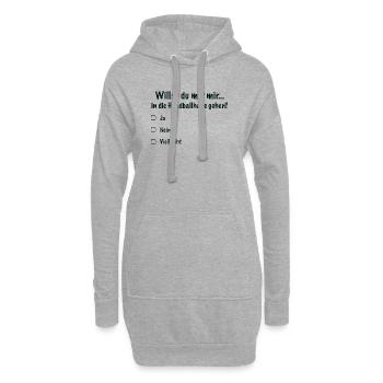Handballdate Spruch Einladung (Schwarz) - Hoodie-Kleid - Grau meliert - Vorne