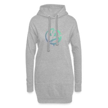 Cercle grunge avec X – Imprimé - Sweat-shirt à capuche long Femme - gris chiné - Devant