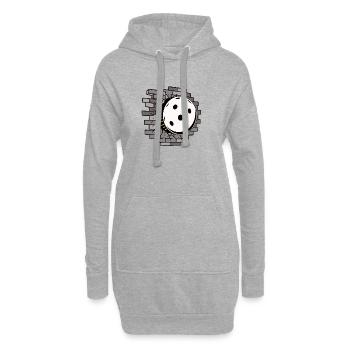 Floorball , Unihockey , Mauerdurchbruch - Hoodie-Kleid - Grau meliert - Vorne
