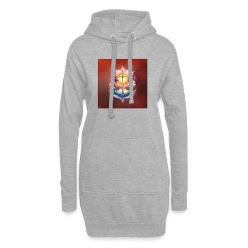 Solaranker im tropischen Paradies - Hoodie-Kleid - Grau meliert - Vorne