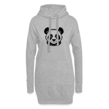 Baby-Panda-Gesicht - Hoodie-Kleid - Grau meliert - Vorne
