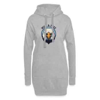 Aigle Sauvage et Libre - Sweat-shirt à capuche long Femme - gris chiné - Devant