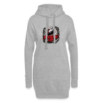 Punk graffitier déformé - Sweat-shirt à capuche long Femme - gris chiné - Devant