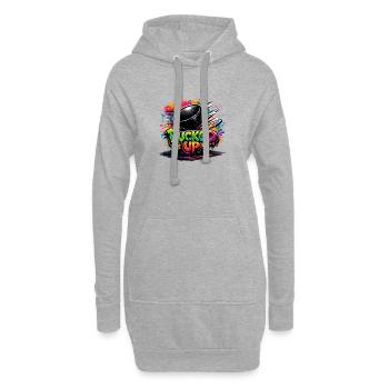 Puck de graffiti complètement déformé - Sweat-shirt à capuche long Femme - gris chiné - Devant
