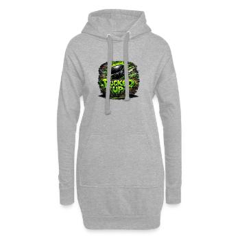 Pucked Up Graffiti Neon  - Hoodie-Kleid - Grau meliert - Vorne