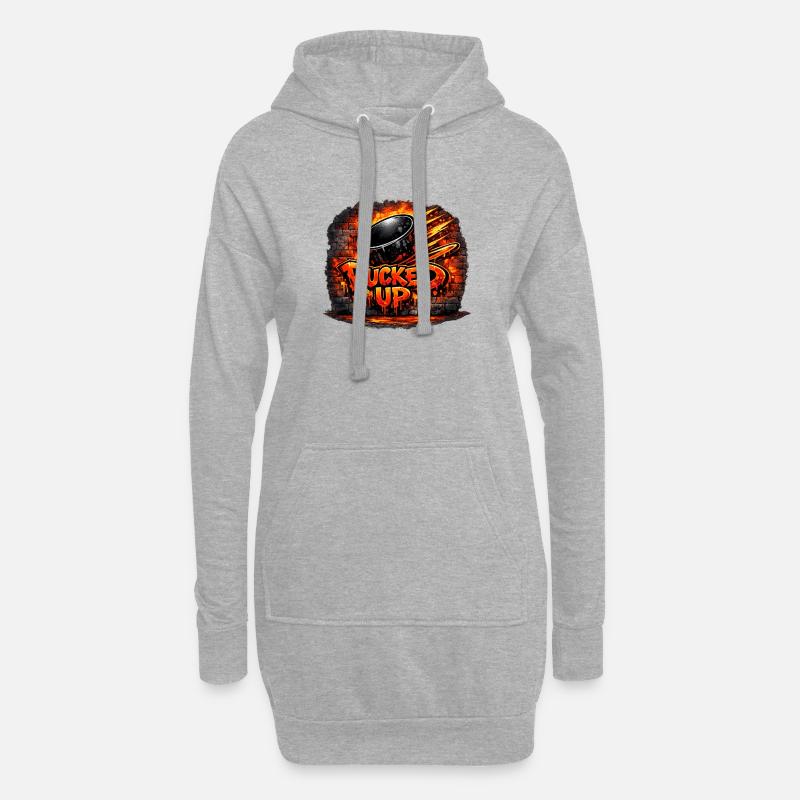Firepuck Graffiti  - Hoodie-Kleid - Grau meliert