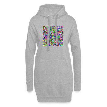 Bunte Konfetti-Kreise - Hoodie-Kleid - Grau meliert - Vorne