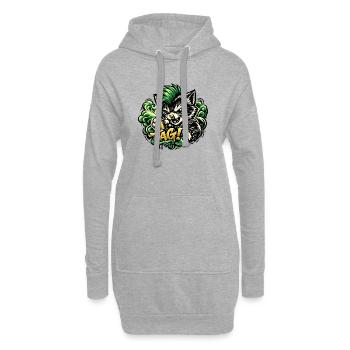 Aggressives Katzen Graffiti - Hoodie-Kleid - Grau meliert - Vorne