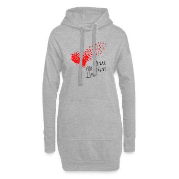 Merci mon cœur - Sweat-shirt à capuche long Femme - gris chiné - Devant