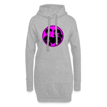 Paar Herz Beziehung - Hoodie-Kleid - Grau meliert - Vorne