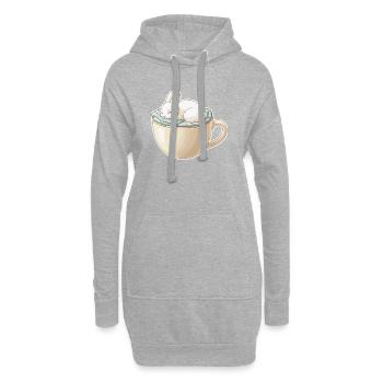 Un lapin endormi dans une tasse - Sweat-shirt à capuche long Femme - gris chiné - Devant