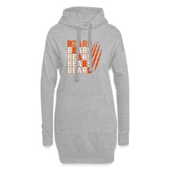 Texte d’ours avec des marques de griffes vieillies - Sweat-shirt à capuche long Femme - gris chiné - Devant