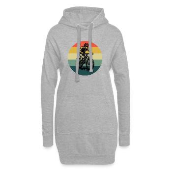 Motif de VTT minimaliste - Sweat-shirt à capuche long Femme - gris chiné - Devant