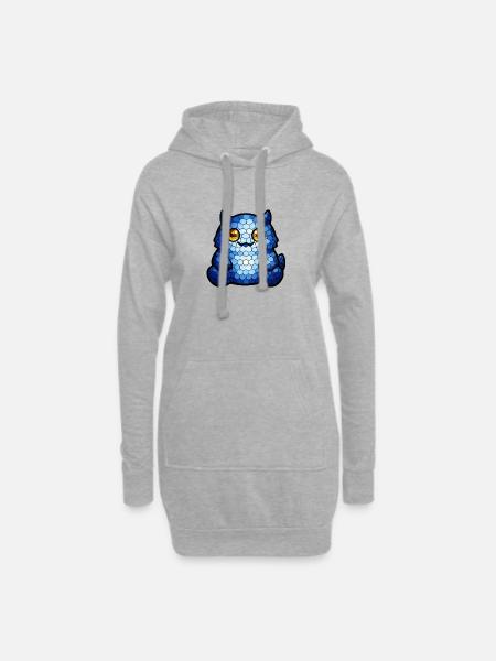 Mosaikkatze Blauauge - Hoodie-Kleid - Grau meliert