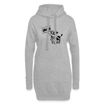 Witzige Kuh Moo Comic Sprechblase - Hoodie-Kleid - Grau meliert - Vorne