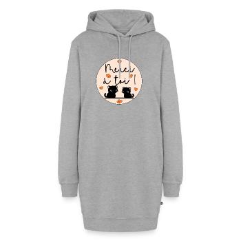 Chats Merci à toi - Hoodie-Kleid - Grau meliert - Vorne