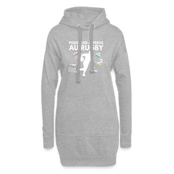 Pourquoi Je perds au Rugby Joueurs de Rugby - Sweat-shirt à capuche long Femme - gris chiné - Devant