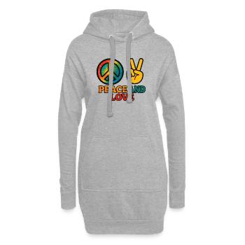 Peace and Love Tie Dye Symbol - Sweat-shirt à capuche long Femme - gris chiné - Devant