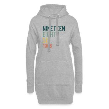 Mille neuf quatre-vingt-six rétro - Sweat-shirt à capuche long Femme - gris chiné - Devant