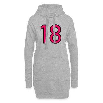 18. 18 JAHRE ALT. 18-JÄHRIGES JUBILÄUM. 18. GEBURTSTAG. - Hoodie-Kleid - Grau meliert - Vorne
