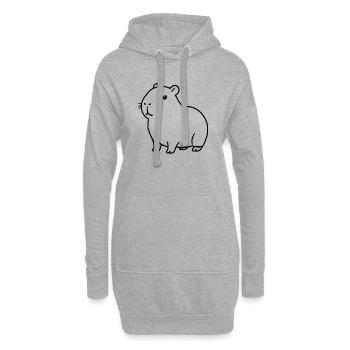 Capybara capybara noir - Sweat-shirt à capuche long Femme - gris chiné - Devant