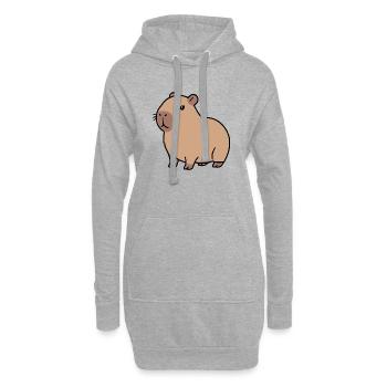 Capybara Wasserschwein - Sweat-shirt à capuche long Femme - gris chiné - Devant