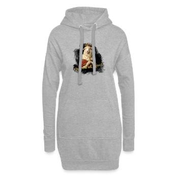 Königliche Wolle - Hoodie-Kleid - Grau meliert - Vorne