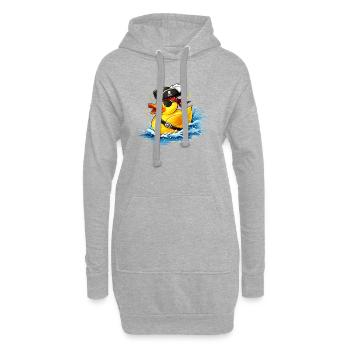 Canard en caoutchouc espiègle au look pirate avec cache-œil - Sweat-shirt à capuche long Femme - gris chiné - Devant