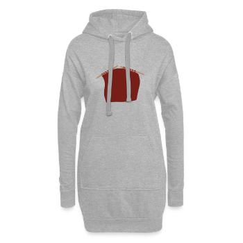 Projet de tricot - Sweat-shirt à capuche long Femme - gris chiné - Devant