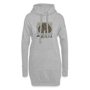 Arbre de vie - Sweat-shirt à capuche long Femme - gris chiné - Devant