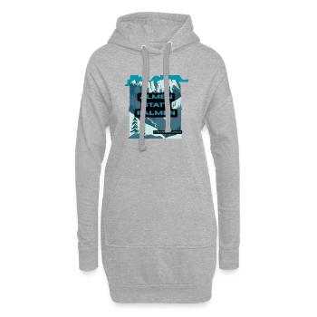 Pâturages alpins au lieu de palmiers – paysage montagneux - Sweat-shirt à capuche long Femme - gris chiné - Devant