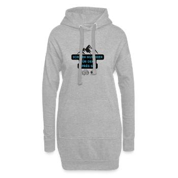 Ich bin nur hier fürs Après Ski - Hoodie-Kleid - Grau meliert - Vorne