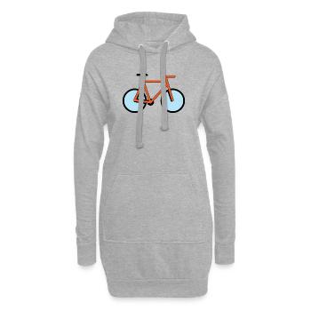 Orange Fahrrad-Silhouette im Pop-Style - Hoodie-Kleid - Grau meliert - Vorne