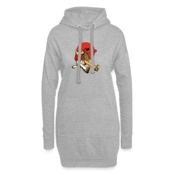 Capybara und Gator - Hoodie-Kleid - Grau meliert - Vorne
