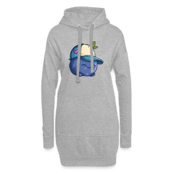 Kawaii Blueberry avec casquette - Sweat-shirt à capuche long Femme - gris chiné - Devant