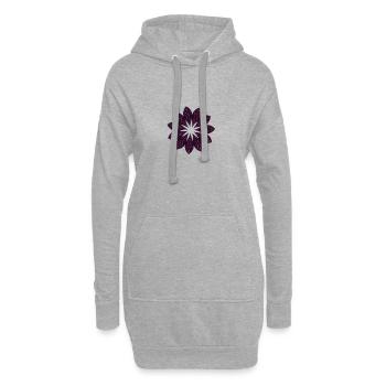 Dunkle Purpur Mandala Blume - Hoodie-Kleid - Grau meliert - Vorne