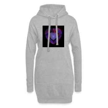 Rubans en forme de cœur néon - Sweat-shirt à capuche long Femme - gris chiné - Devant