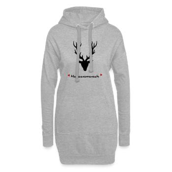 HirschLIEBE - Das Original by heavenlygoods - Hoodie-Kleid - Grau meliert - Vorne