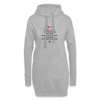 Célibataire pour Valentine avec le cœur - Sweat-shirt à capuche long Femme - gris chiné - Devant
