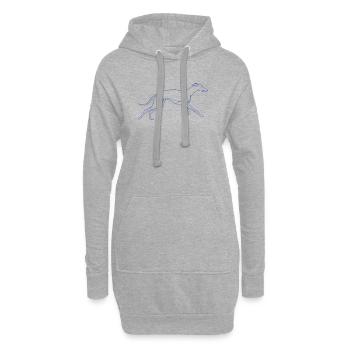 Minimalistische Windhund Silhouette Linienkunst - Hoodie-Kleid - Grau meliert - Vorne