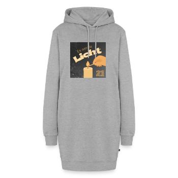 Es werde Licht Kerzenzauber 21 - Hoodie-Kleid - Grau meliert - Vorne
