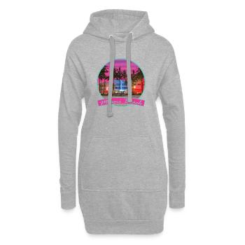 80er Retro Miami Beach Vaporwave - Hoodie-Kleid - Grau meliert - Vorne