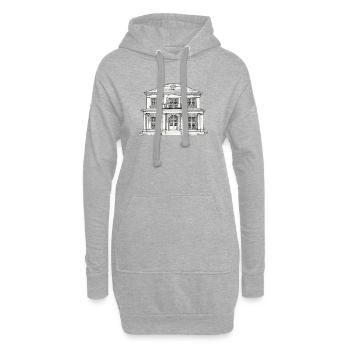 Villa Fassadenzeichnung Vintage-Stil - Hoodie-Kleid - Grau meliert - Vorne
