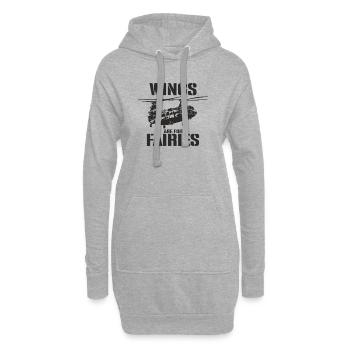 Flügel sind für Feen – Chinook-Hubschrauberpilot - Hoodie-Kleid - Grau meliert - Vorne
